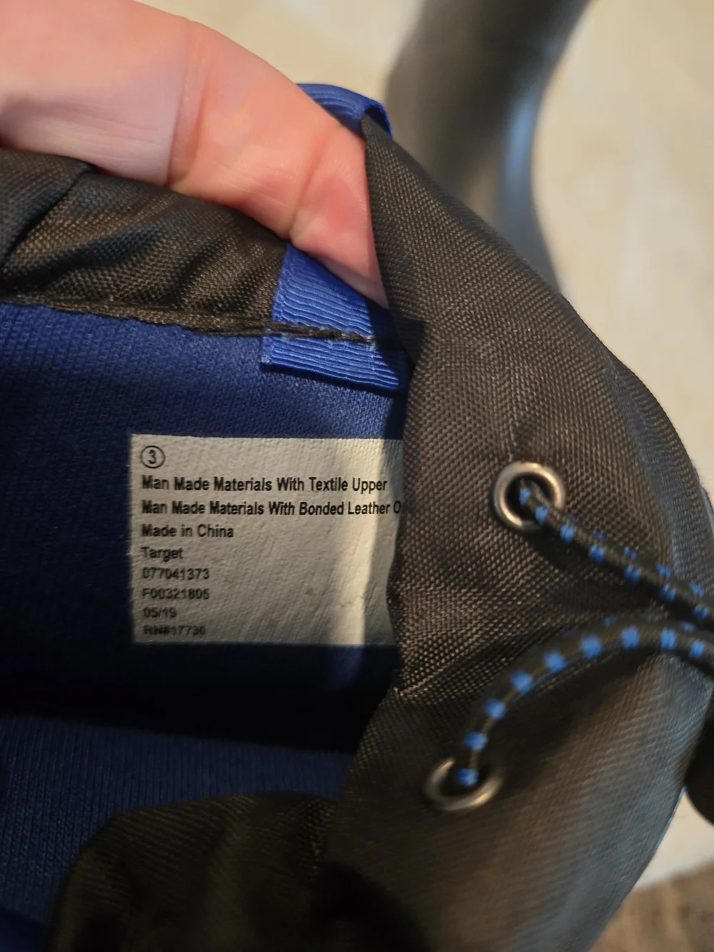 Target Black Boots with Blue Interior and Pull Tab